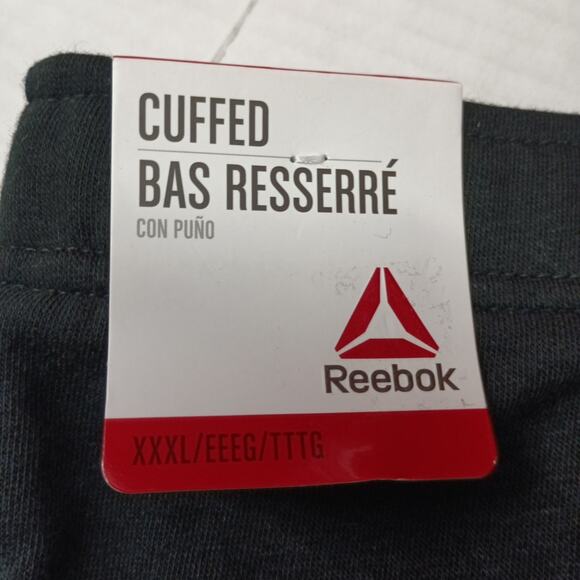 Reebok Women's Fleece Cargo Sweatpants Size 3XL Black Tapered Pull On - Picture 2 of 9